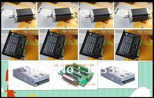 4 оси Nema 34 шаговый двигатель 1600 oz 34HS5435C 37B2 Драйвер шагового двигателя DM860A