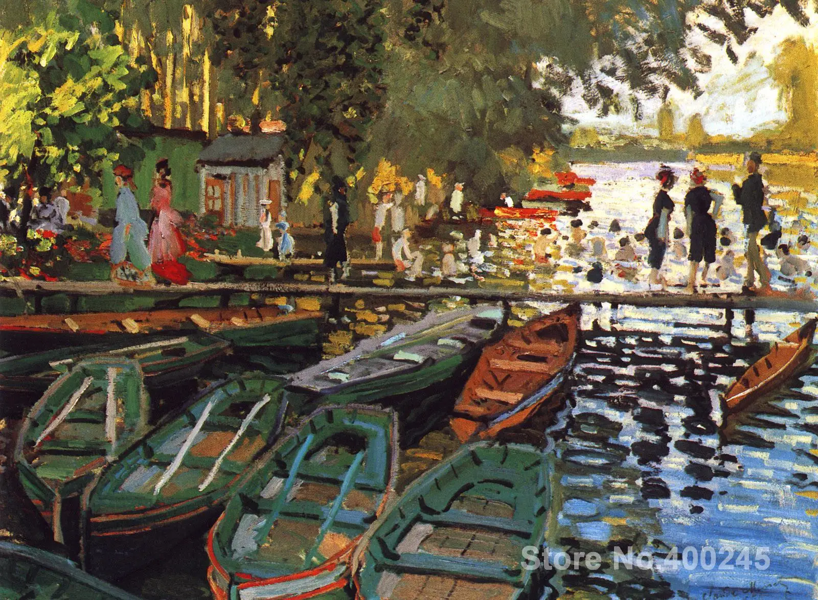 

Art oil Painting for Living room Bathing at la Grenouilliere by Claude Monet Hand painted High quality