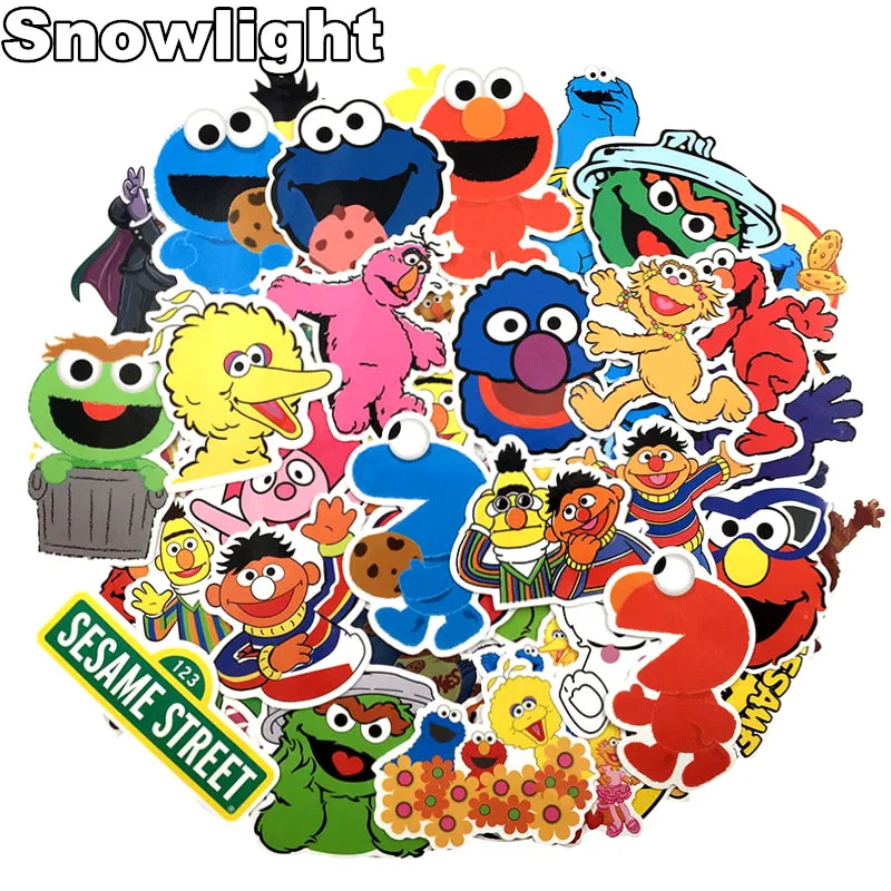 10/30/51pcs/lot Cartoon Sesame Street Stickers For Tab Phone Laptop Tv Fridge Bicycle Pvc Waterproof Decal Toy Sticker For Kids