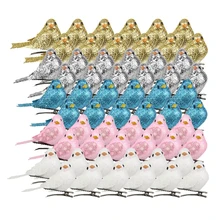 12 упаковок Искусственные Птицы на зажимах Пернатые пенные птицы для поделок наружные садовые украшения домашние Декорации для вечеринки