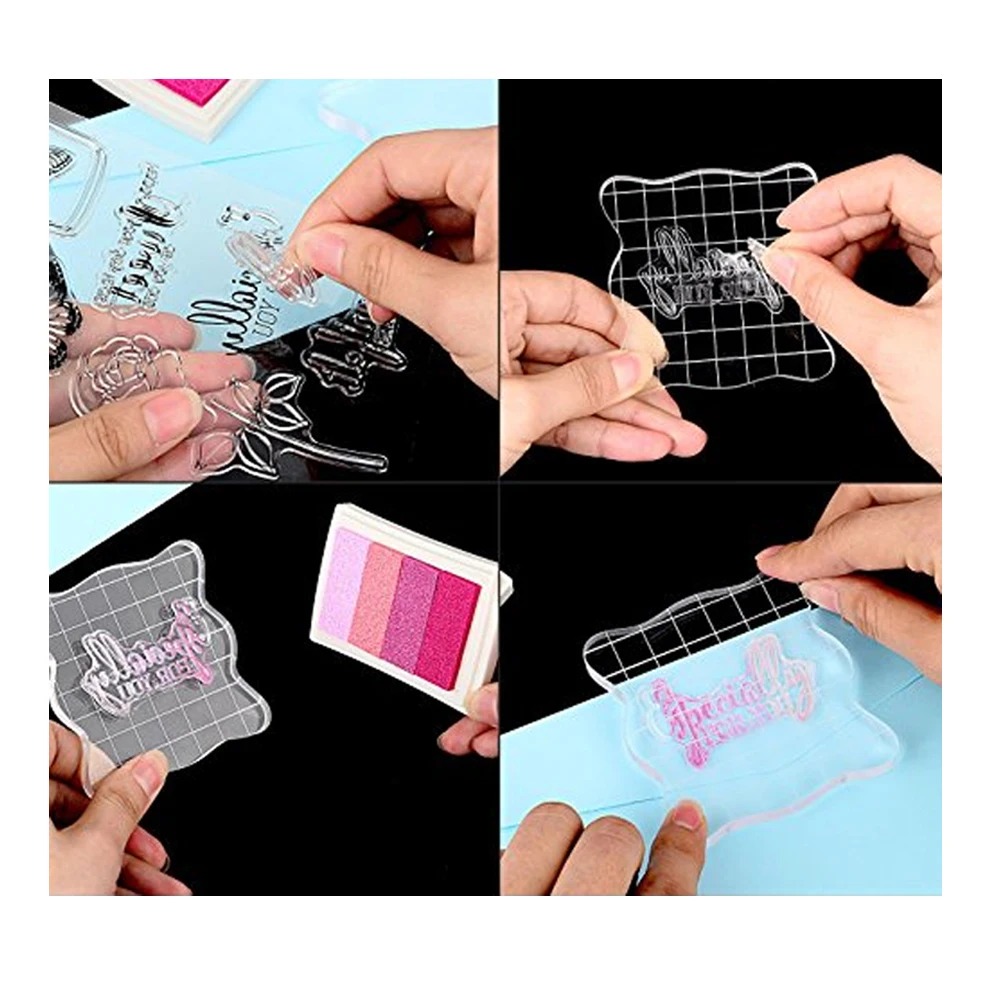 Clear Acrylic Block Stamp Blocks Stamping Scrapbooking Craft Tool 15x10cm