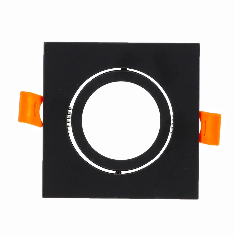 10 шт. черный, белый, серебристый Круглый Встраиваемый светодиодный потолочный светильник регулируемая рама MR16 GU10 лампа светильник держатель вырез 65 мм