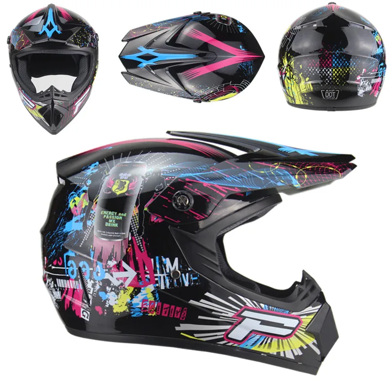 Moto rcycle ATV шлем Мужской Мото шлем высшего качества casco capacete moto cross off road moto cross Racing Шлем DH MTB DOT - Color: Bright Black 6