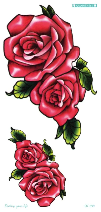 Rocooart серия QC, большой цветок, водостойкая временная татуировка, наклейка, декор в виде розы, поддельные татуировки для девушек, тату для женщин - Цвет: QC-699