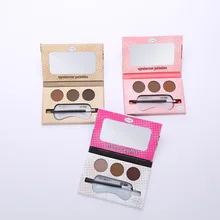 Профессиональный макияж для бровей, 3 цвета, пудра для бровей+ восковая Палетка для бровей, контурные бронзаторы, тени с кистью, набор косметики