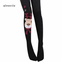 2016 Girl Kids Spring Cartoon Christmas Socks Elk Deer Knit Hosiery Pantyhose Fashion Party Gift