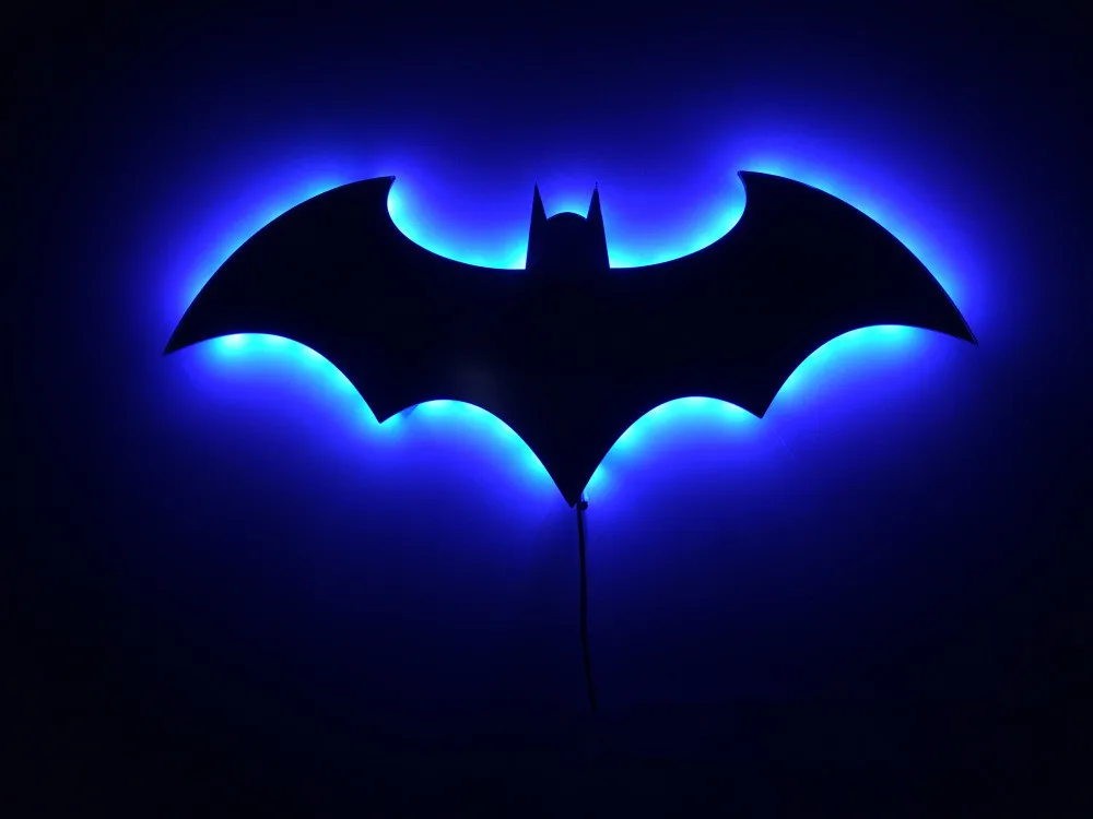 Batman 3D Color Changing Led Wall Lamp Night Light Batman Symbol Creative Novelty RGB Light Action Figure Toy For Christmas Gift