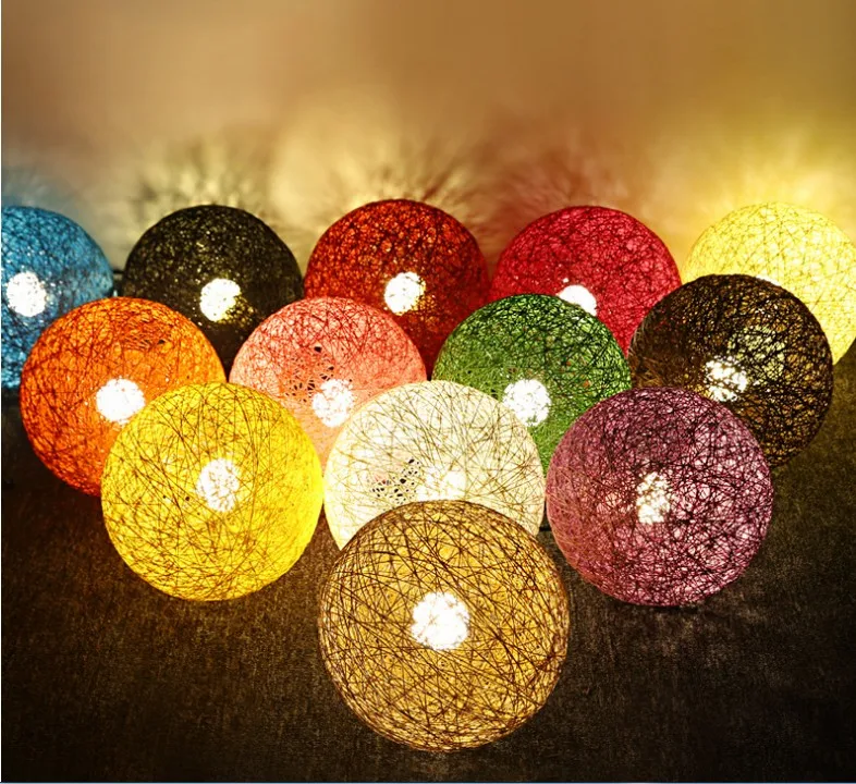 Творческая личность Эдисона лампы Красочные Подвесные Светильники для ресторана бар лампы для кафе ротанга поле паста мяч E27 светодиодный подвесной светильник