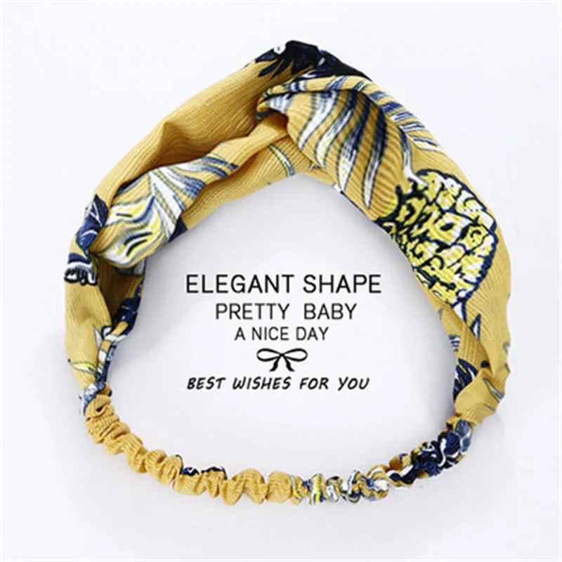 

New bohemian wide-brimmed, headscarf retro elastic striped floral headband headband, female girl headwear jewelry