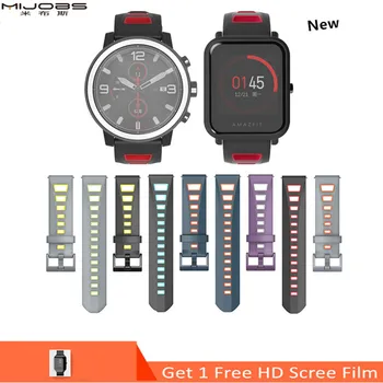 

Mijobs Strap For Xiaomi Huami Amazfit Bip BIT Soft silicone Wrist Strap 22mm Ear Wacth Replacement Sport Watchband Strap