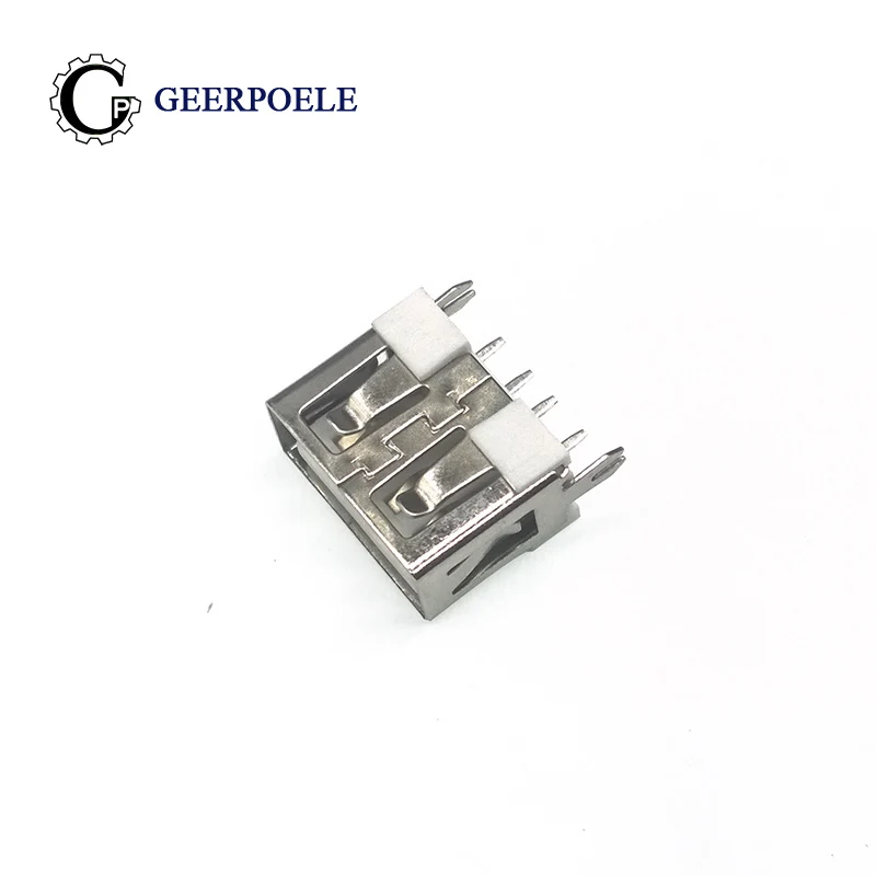 

10 Pcs/Lot USB Port 2.0 Type A Female 4 Pin Insert 4 Foot 180 Flat Charge Plug Socket Jack Connector Wire Adapeter