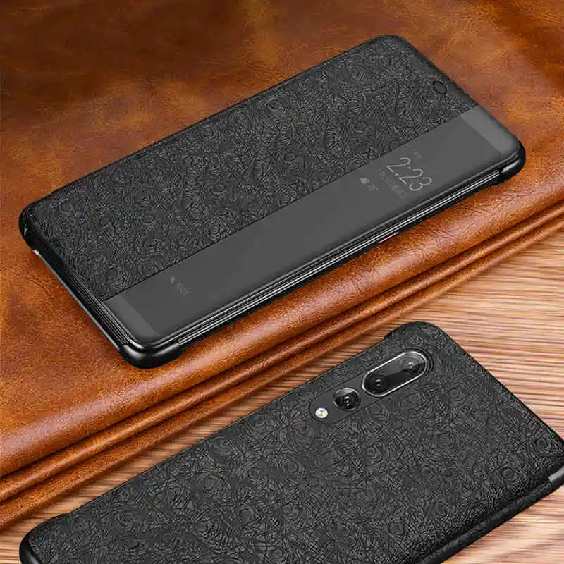 Чехол из натуральной кожи для huawei P20 Pro Wakeup, умный чехол с окошком, чехол для huawei P20 P20Pro, чехол, Fundas