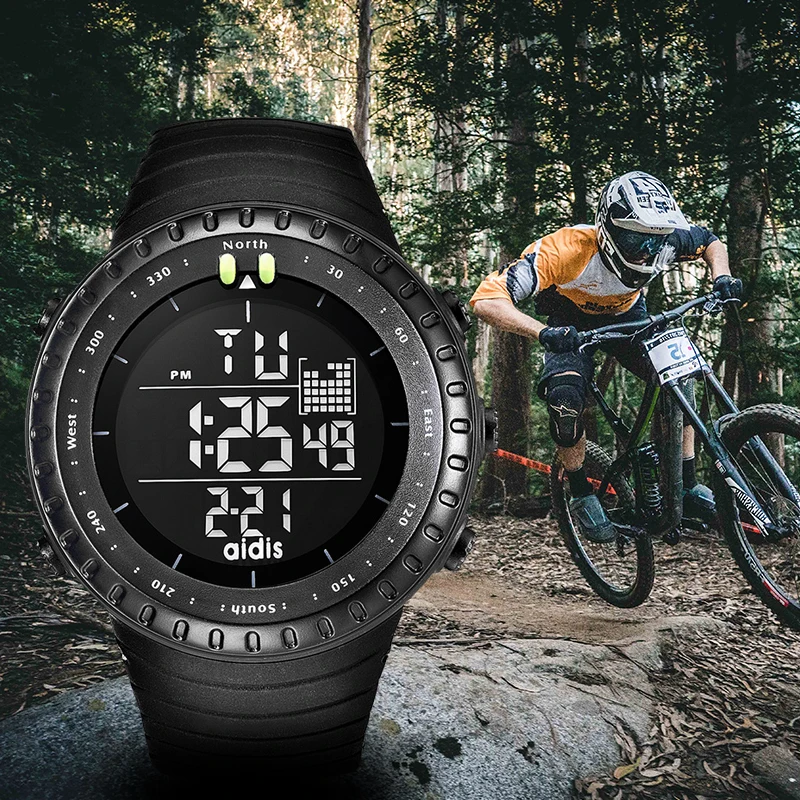 

Addies New Fashion Men Sports Watches LED Digital Clock Man Military Waterproof Watch Black Multi-function Watch Men Clock