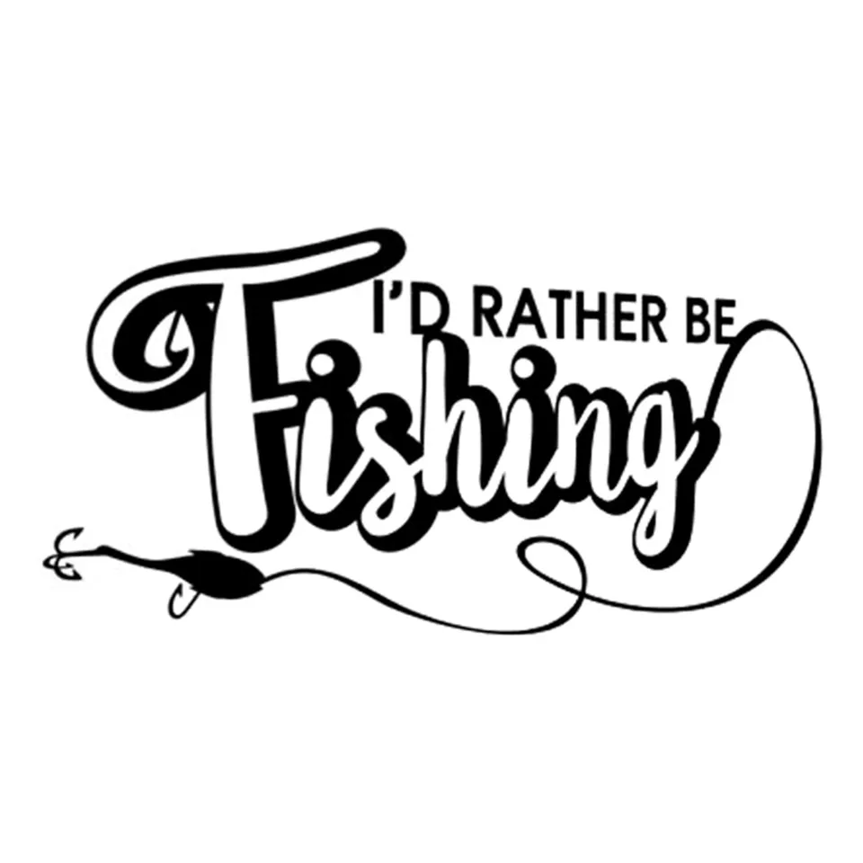 15.1cm7.9cm I'd Rather Be Fishing Vinyl Stickers Decals Car Styling BlackSilverLaser (4)