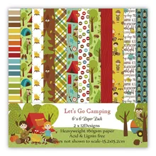 Diy deixe é ir acampamento estilo scrapbooking pacote de papel 24 folhas artesanal artesanato papel fundo almofada s258