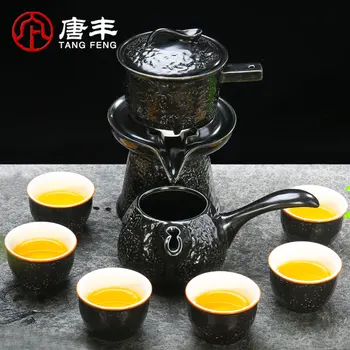 

Hot sale lazy people make tea semi-automatic tea set a complete set of domestic tea ceramic cups contracted the teapot tea set