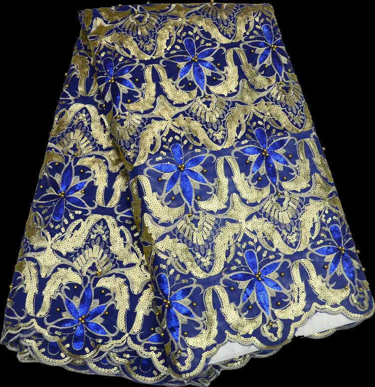 

Cheap Price African Cord Lace French lace fabric High quality African lace fabric for Blue sequins Polyester wedding dress