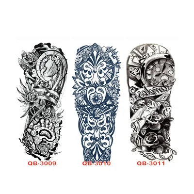 3 шт Временные татуировки рукава водонепроницаемые татуировки для мужчин и женщин переводные наклейки флэш-тату металлик наклейки для боди-арта - Цвет: Style 7