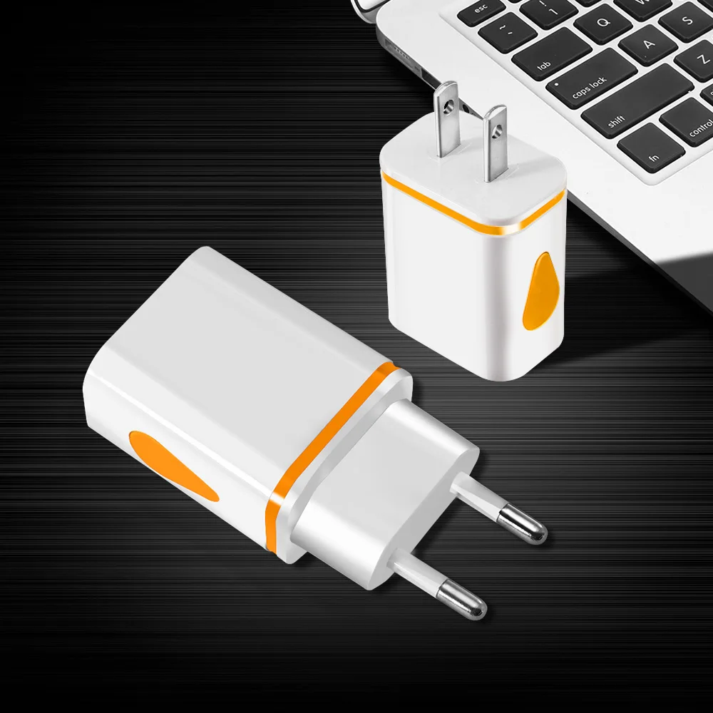 2 ميناء USB الهاتف شاحن مصباح ليد 5 V 2.1A الاتحاد الأوروبي/الولايات المتحدة التوصيل الذكية سريع محول الشحن لباد فون سامسونج شواحن الهاتف المحمول