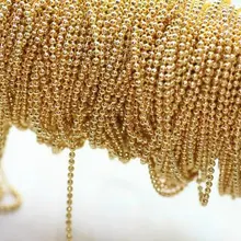 100 м/лот 1,5 мм шаровая позолоченная ювелирная цепочка фурнитура