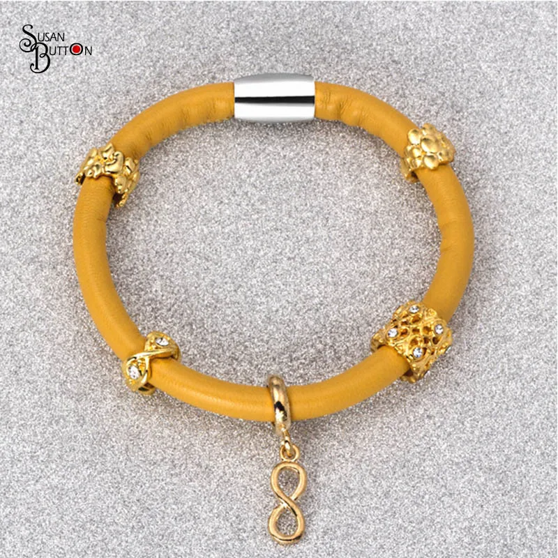 Susan Jewelry Endless Genuine Leather Bracelet With Charms Endless Bracelet Sets Fit Endless