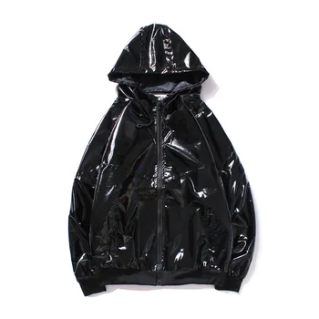 

Windbreaker Men Hooded Patchwork Jackets Autumn New Streetwear Fashion Hip hop nightclub punk Jacket Dropshipping top Coats