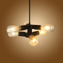 Creative 6 heads Iron Pendant Light Retro Industrial wind E27 Pendant Lamp Loft Vintage Hanglamp For Restaurant Bar Kitchen creative wooden iron 1 3 heads pendant lamps personality bar pendant lamp wood log restaurant lighting pendant light za928048
