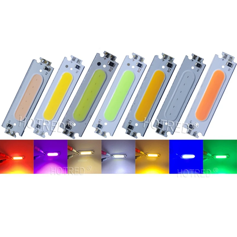 

10PCS 60*15mm 2.36in COB Bulb 12V 2W LED Chip On Board Light Source for Vehicle Boat Auto Car Work Lamp Table Home Lighting DIY