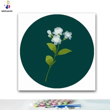 DIY цвета картины по номерам с цветами Античная жасминовая иллюстрация Картина Рисунок по номерам Обрамленный дом