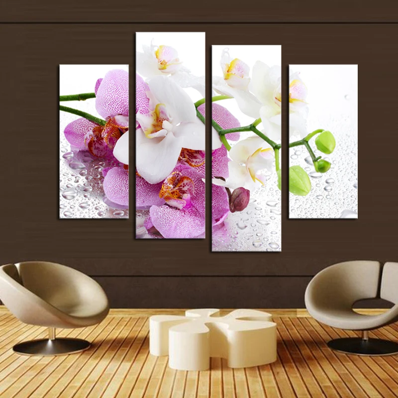Frame Wall Art 4-pcs-no-frame-pink-flowers-wall-art -picture-modern-home-decoration-living-room-or-bedroom Frame Wall Art 4-pcs-no-frame-pink-flowers-wall-art -picture-modern-home-decoration-living-room-or-bedroom