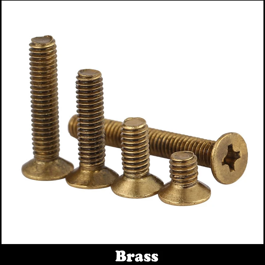

M4 M4*20 M4x20 M4*25 M4x25 M4*30 M4x30 DIN966 Brass Bolt Philips Cross Recessed Countersunk CSK Flat Head Machine Screw