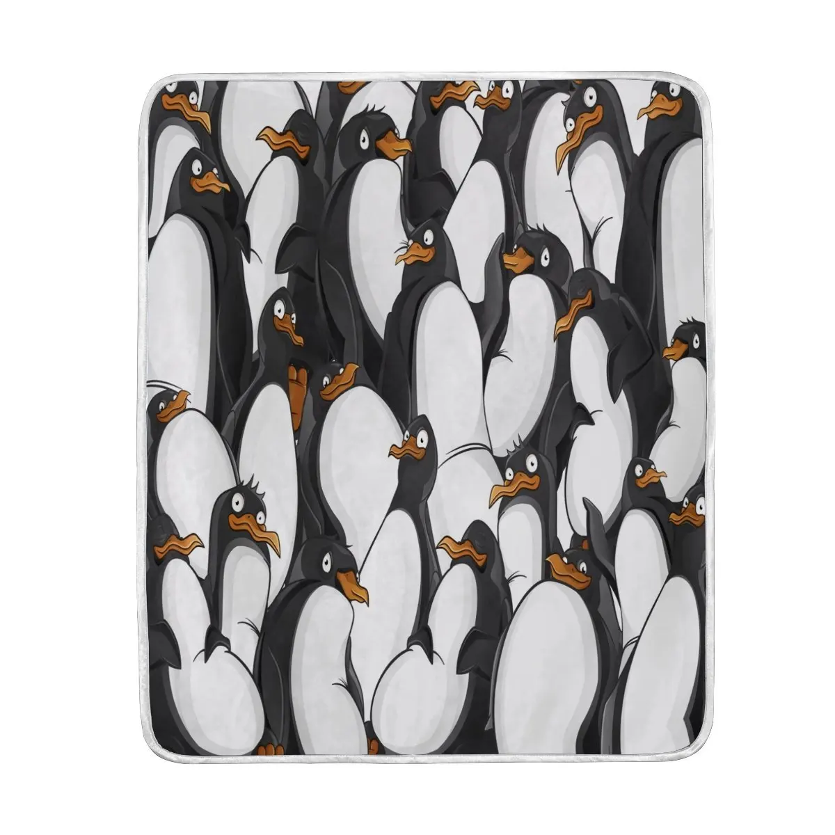 Cute Penguin Blanket Soft Warm Cozy Bed Couch Lightweight Polyester