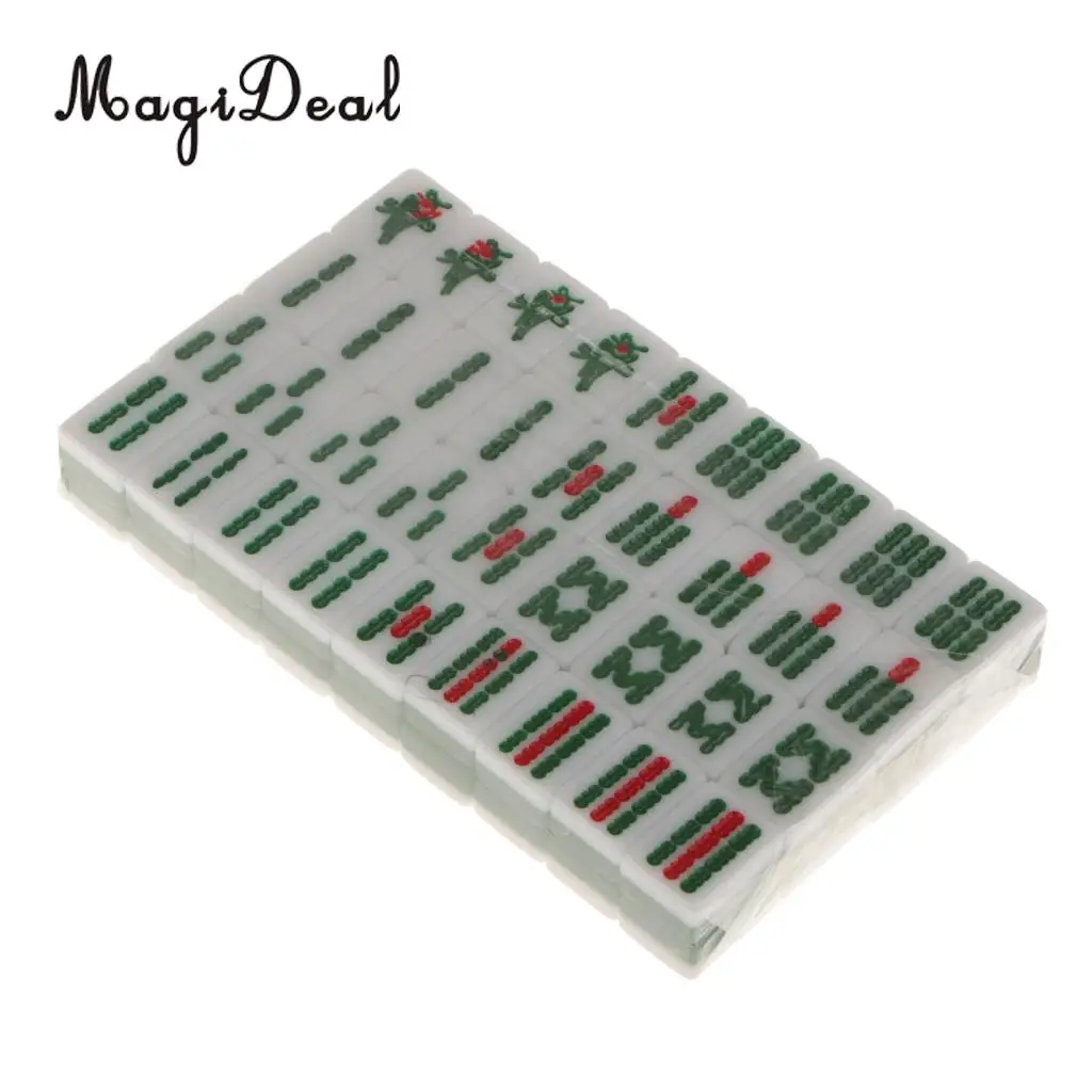 MagiDeal Portable Mini 16mm Mahjong Chinese Traditional Game Gathering Party Game MJ-022 for Camping Hiking Travel Game Kid Toy