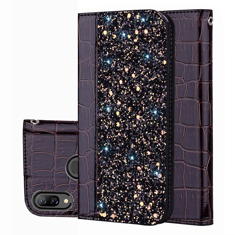 

Booklet PU leather case For huawei nova 3i nova3i coque hoesje Crocodile glitter shining bling cover etui kryt fundas tok husa