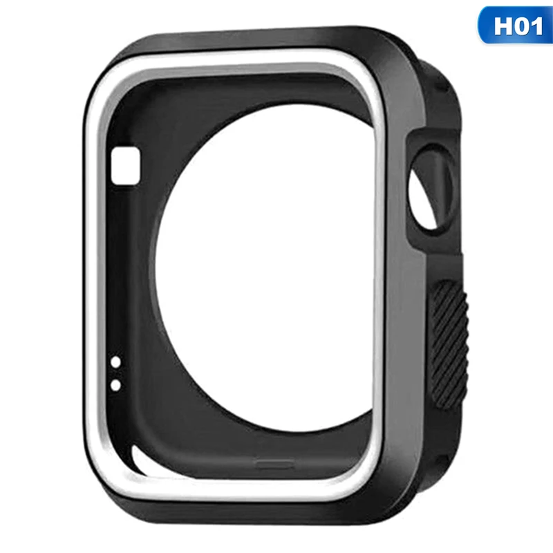 

Fashion Dual Colors Soft Silicone Case Bumper For Apple Watch iWatch Series 1 & 2 & 3 Cover Frame Full Protection 42mm 38mm