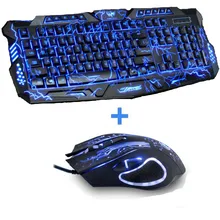 Трехцветная компьютерная игровая клавиатура с подсветкой Teclado USB Проводная игровая клавиатура с полным N-Key для ПК, настольного ноутбука, рус...(China)
