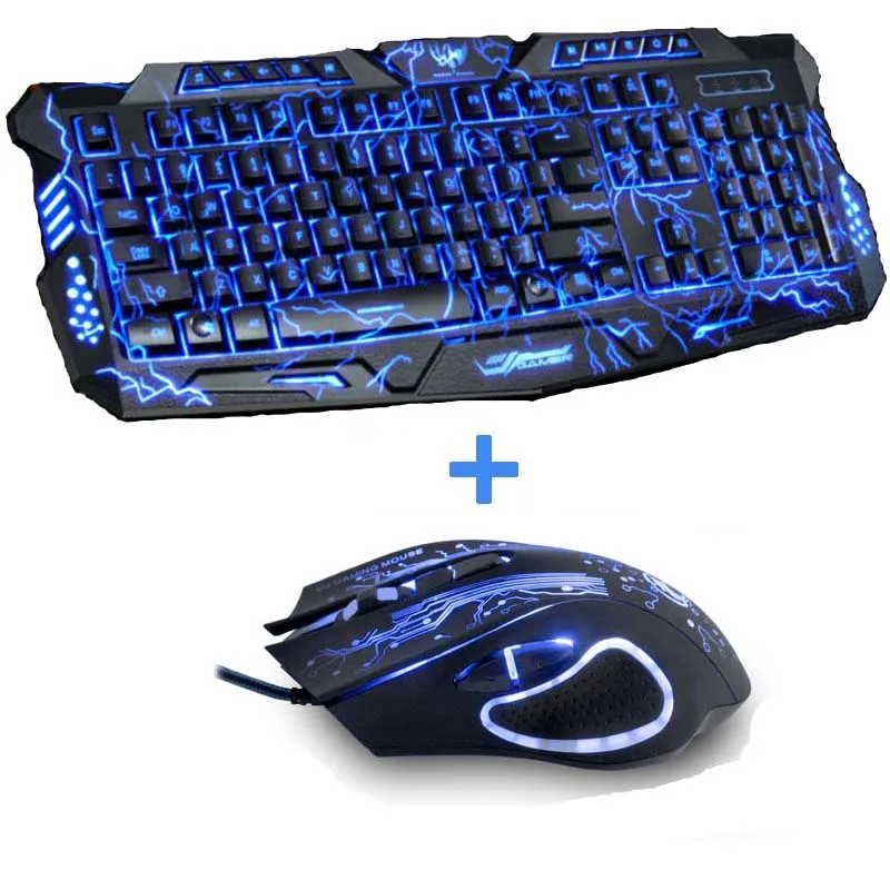Tri Color Backlight Computer Gaming Keyboard Teclado USB Wired Full N Key Game Keyboard for font