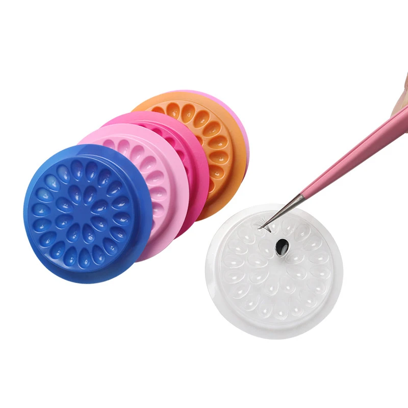 

10/20/50/100pcs Wholesale Disposable Color PVC Glue Gasket Eyelash Flowering Extension Glue Plastic Gasket Grafting Eyelash Tool