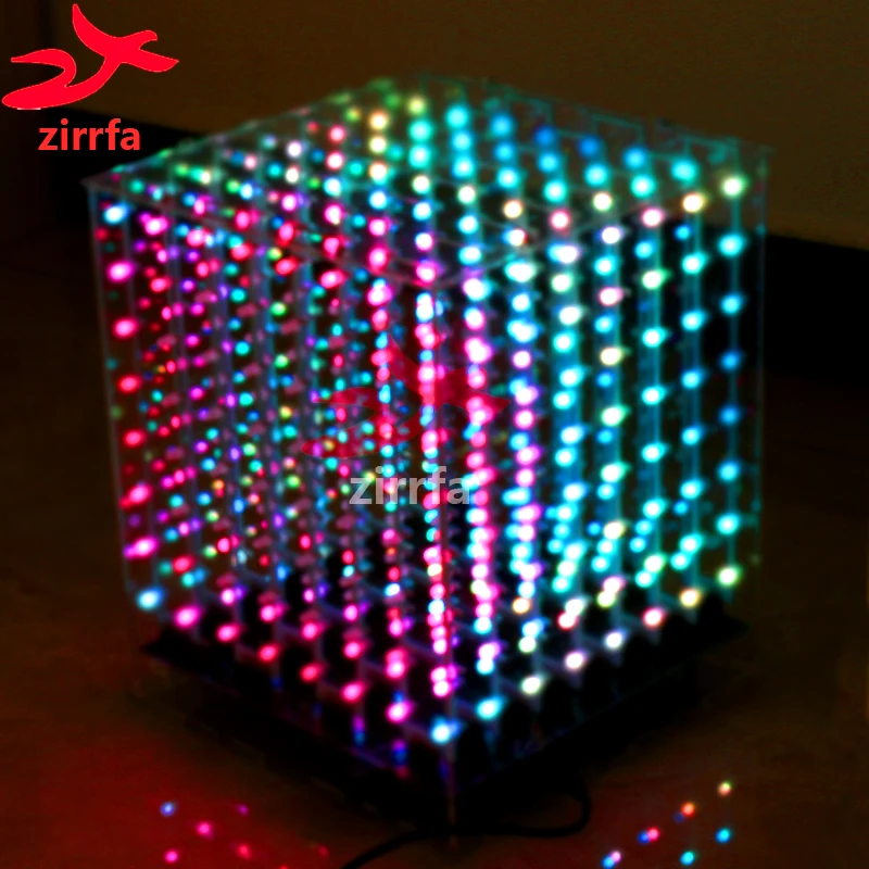 zirrfa 2018 NEW 3D 8 8x8x8 RGB/Colorful cubeeds electronic diy kit, Excellent animations LED Display Christmas Gift for SD card zirrfa 2018 NEW 3D 8 8x8x8 RGB/Colorful cubeeds electronic diy kit, Excellent animations LED Display Christmas Gift for SD card