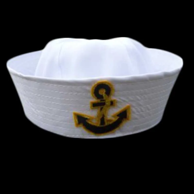 Военные шапки, Белая Шляпа капитана моряка, морские шапки с якорем, армейские шапки для мужчин и женщин, Детские причудливые шапки для косплея, аксессуары - Цвет: style 1