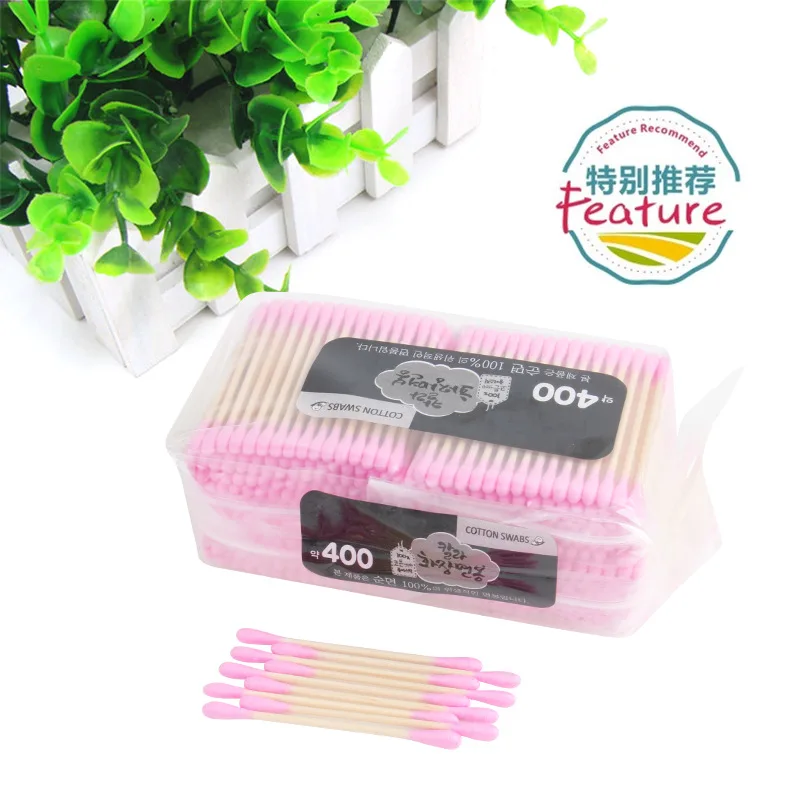 Корейский 400 шт/партия ватные палочки ярких цветов для макияжа|cotton swab|cotton stickscolored