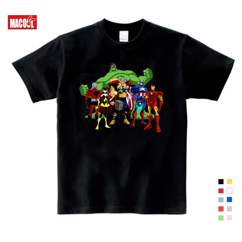 

Spiderman Boys T Shirt Girl Tshirt Kids Short Sleeves Super Hero Cartoon T-Shirts Free Shipping for Girls Children Clothing