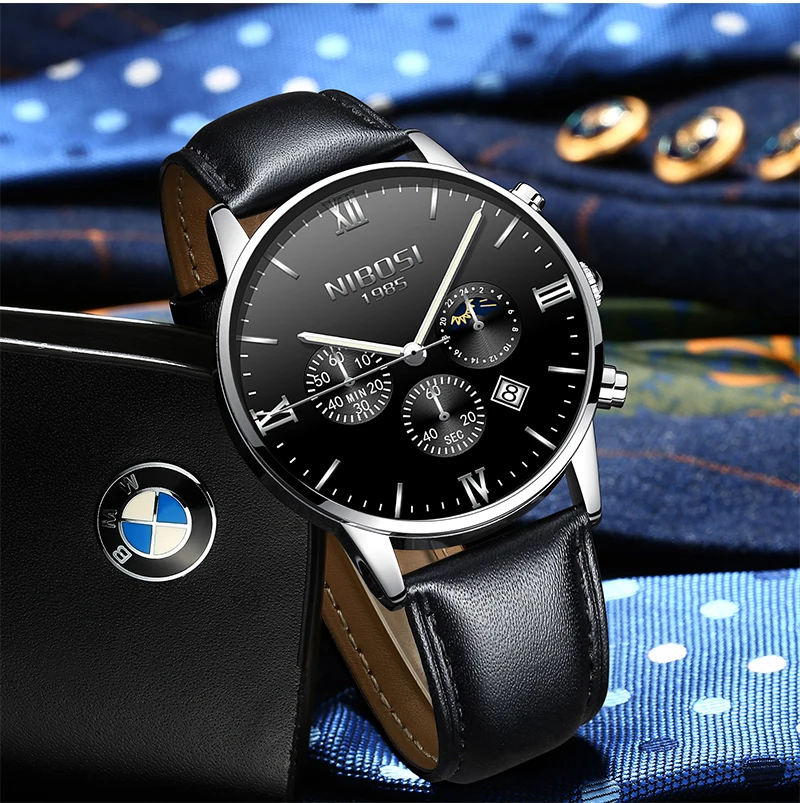 NIBOSI Dress Watch Men Gold 2018 Luxury Brand Men's Watch Waterproof Stainless Steel Famous Wristwatch Man Clock Water Resistant (14)