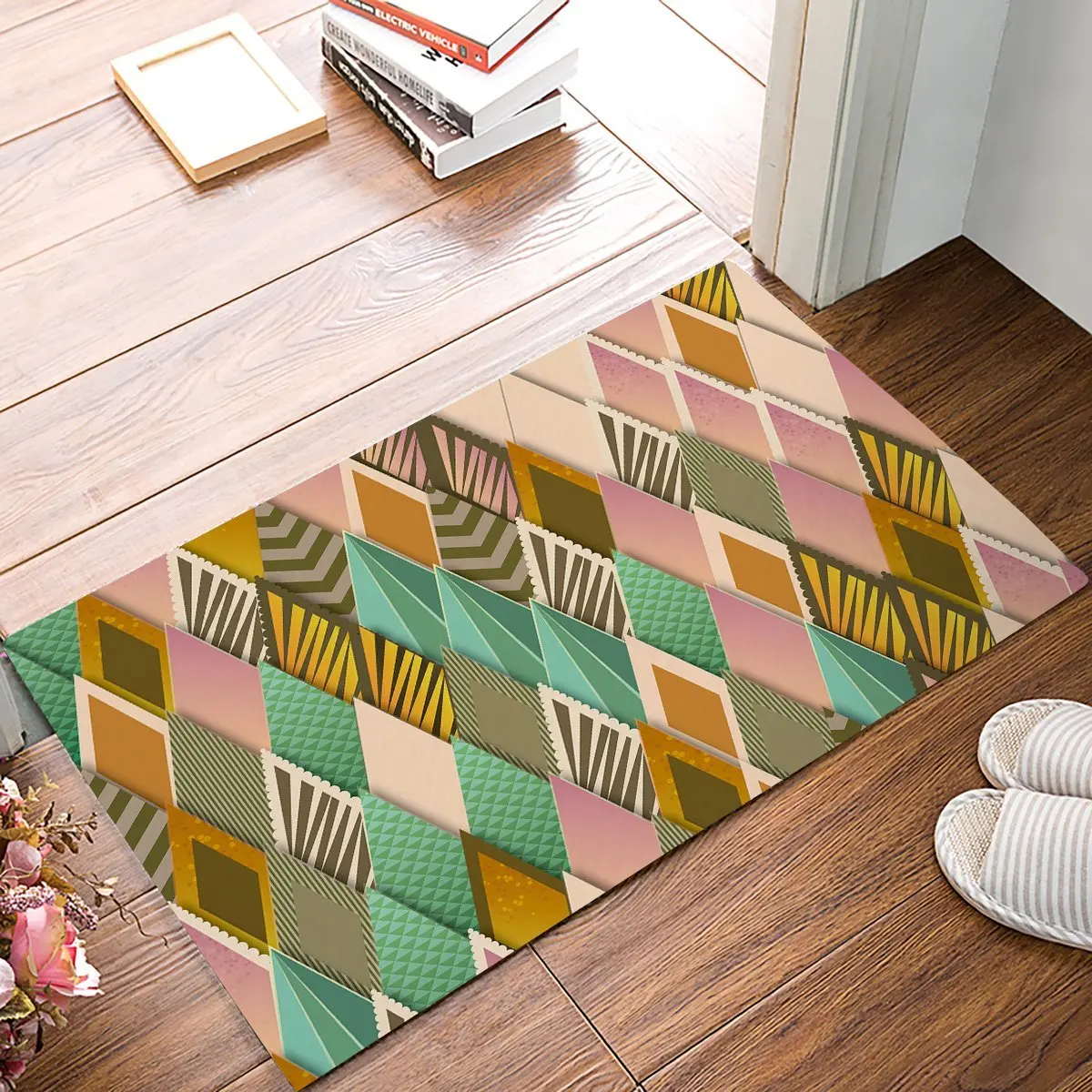 Modern Colorful Rhombus Door Mats Kitchen Floor Bath ...