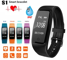 Оригинальный S1 SmartBand IP67 Водонепроницаемый браслет с Смарт Пульса Фитнес Touchpad OLED PK Сяо Mi Ми Band2