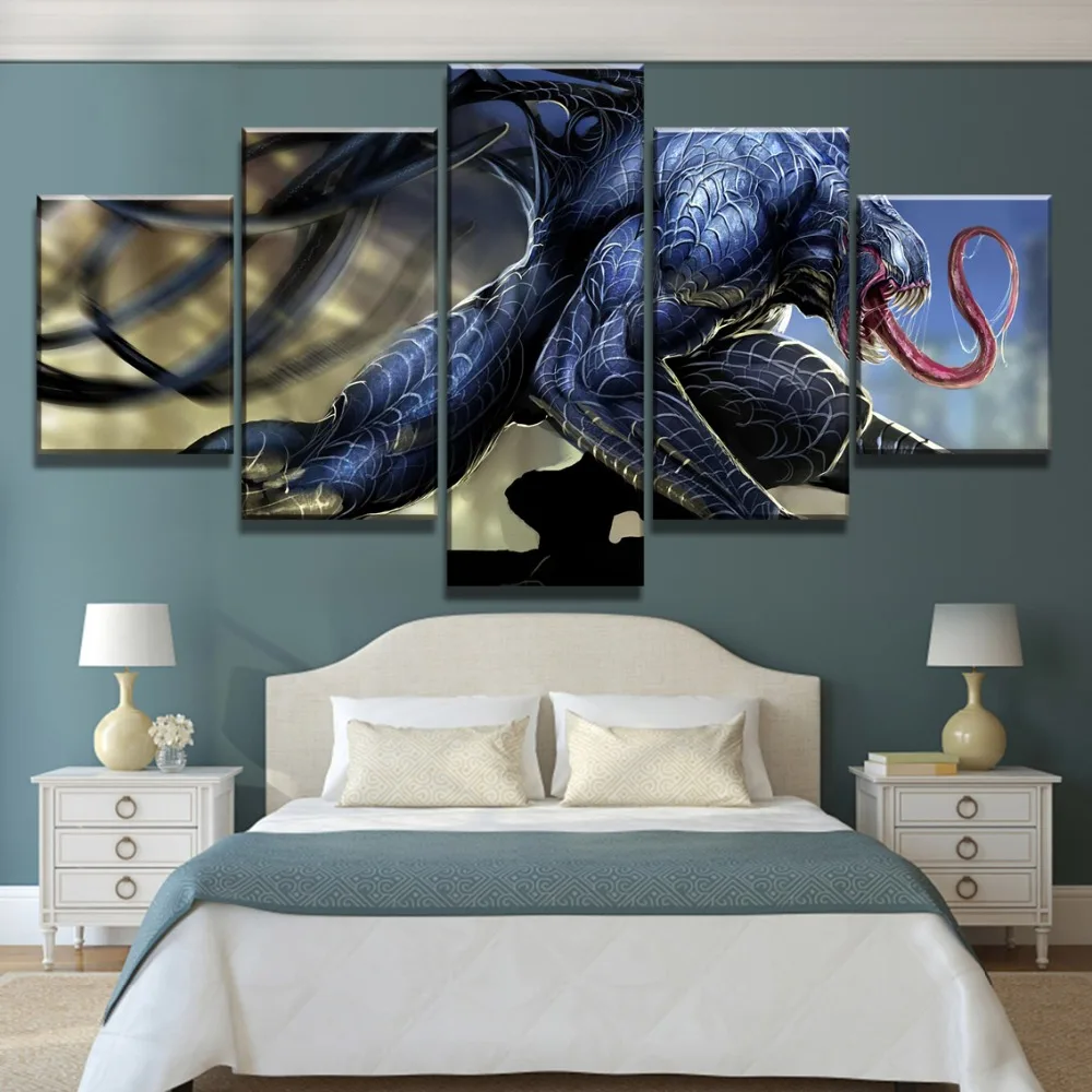 Us 5 38 48 Off New 5 Piece Hd Print Venom Marvel Comics Poster Cuadros Decoracion Paintings On Canvas Wall Art For Home Decorations Wall Decor In