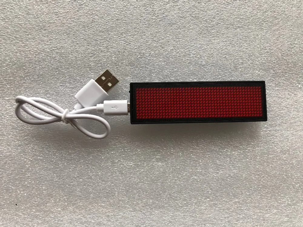 Ярлык бейдж светодиодный Одноцветный 44x11 пикселей USB