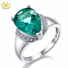 Hutang Engagement Ring 6 21ct Genuine Green Fluorite Gemstone Solid 925 Sterling Silver Solitaire Fine Fashion