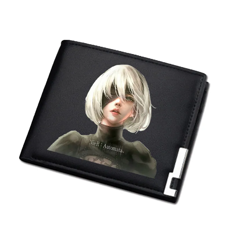NieR:Automata Game Unisex Long Coin Purse YoRHa No. 2 Pu Leather Short Wallet ID Card Holder Women Sexy Money change Bag
