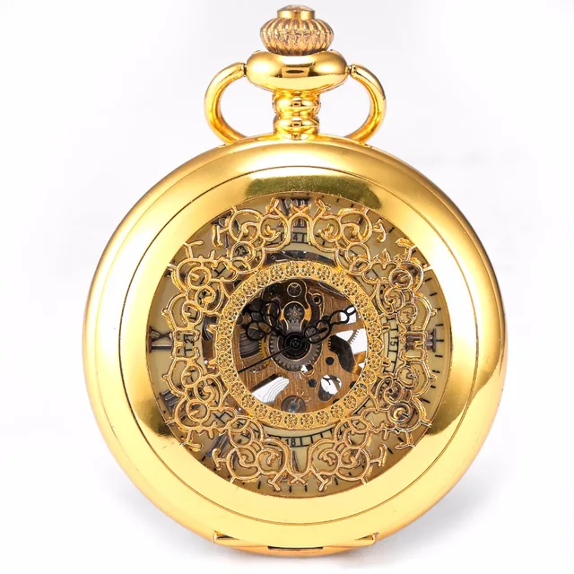 Fashion KS Classic Retro Hollow Gold White Dial Skeleton Hand Winding Mechanical Fashion KS Classic Retro Hollow Gold White Dial Skeleton Hand Winding Mechanical